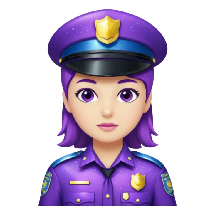 Glitter Purple and Cian police sticker