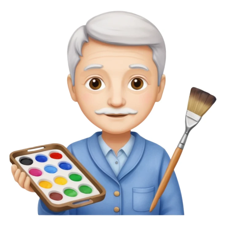 Senior with watercolor tray & brush sticker