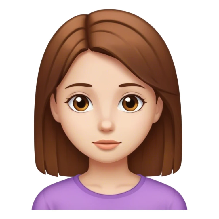 Girl with brown straight hair sticker