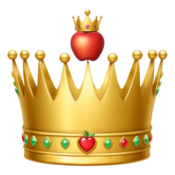 A crown emoji in the style of Apple emoji with a handle. sticker