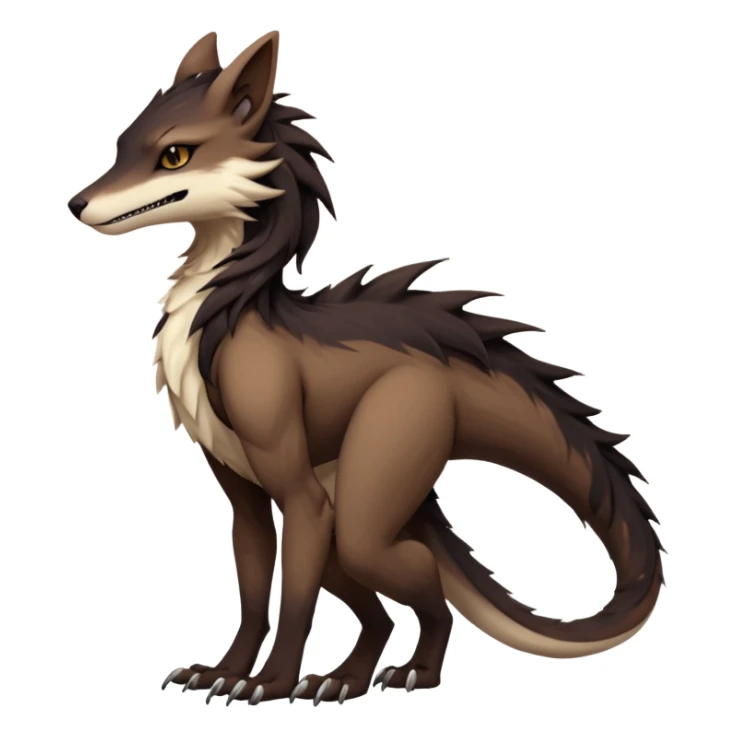 Brown and beige badass elegant wild beautiful natural cute badass epic exotic anthro modern furry sergal-vernid-creature, full body, dark-brown-black-gradient pretty hair, aesthetic, art by LiLaiRa, art by art by Falvie sticker