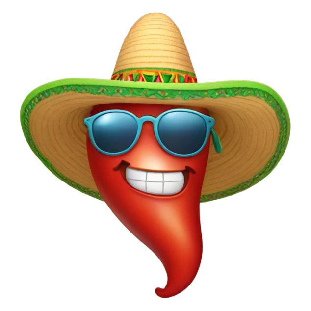 pepper with sombrero and sunglasses and necklace sticker