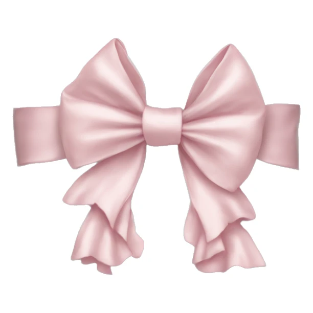 White silk pillow with ruffles and light pink bow sticker