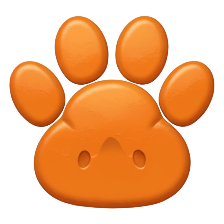 a light pastel orange pawprint sticker