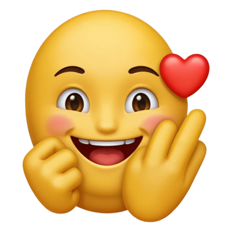 A emoji biting its finger ￼￼￼ flirtatiously ￼ sticker