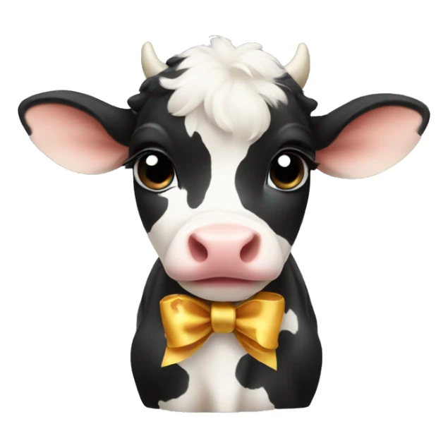 Baby cow with a bow  sticker