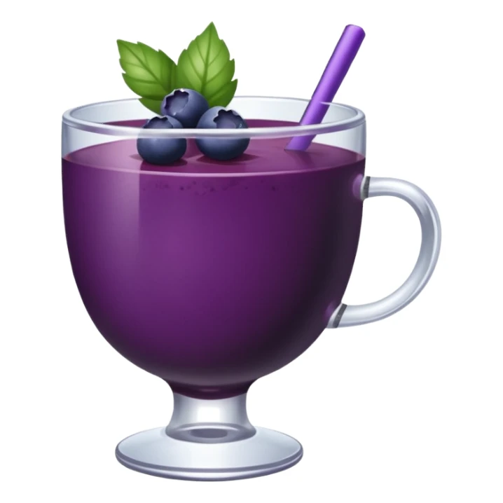 Photo realistc cup transparent Açaí end fruitd sticker