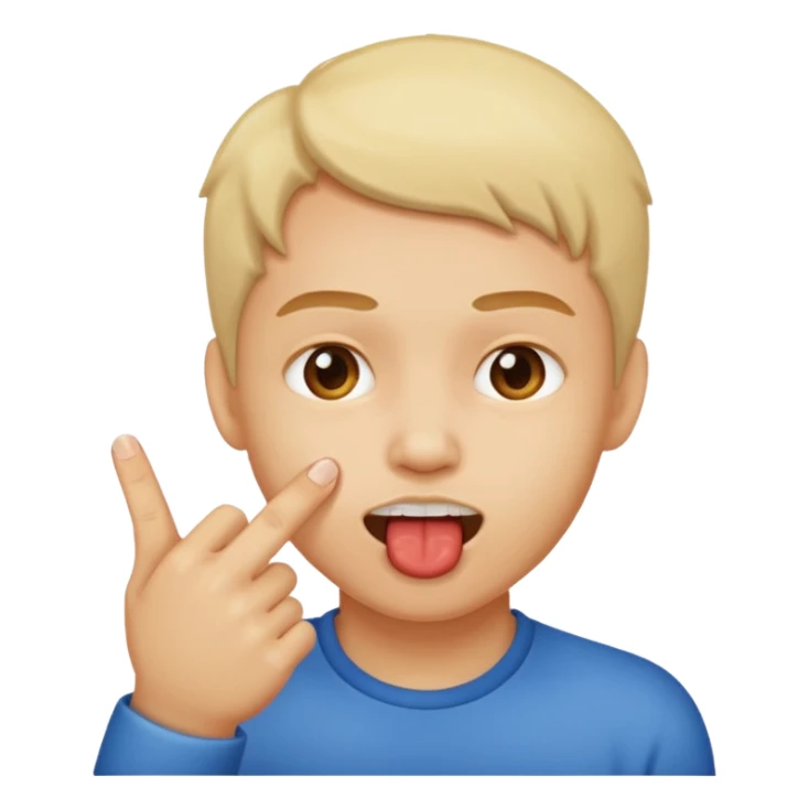 Emoji mordiéndose el dedo coqueto sticker