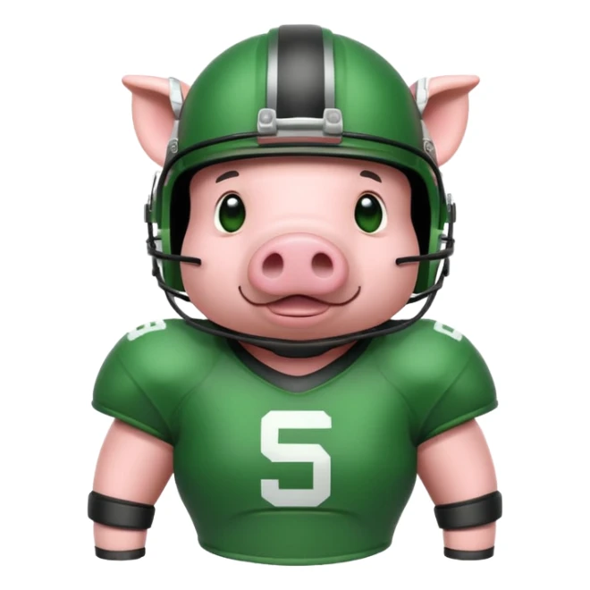 american football player pig green sticker