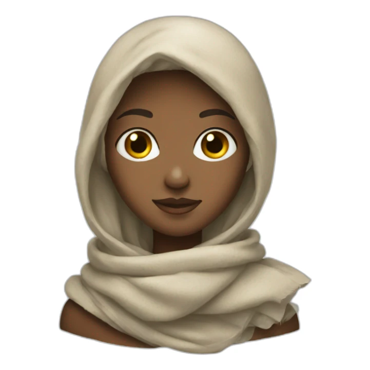 Girl with large scarf sticker