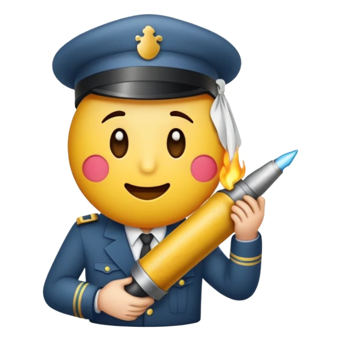 Trauriger Emoji hat eine Kanone in der hand zielt auf sein eigenen Kopf und lacht  sticker
