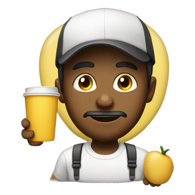 delivery de comida con una remera negra y amarilla que diga osvaldos sticker