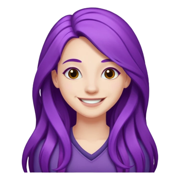LaurenZside with long purple hair sticker