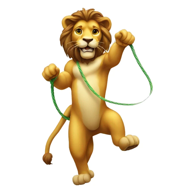 lion on hind legs swingin a lasso sticker