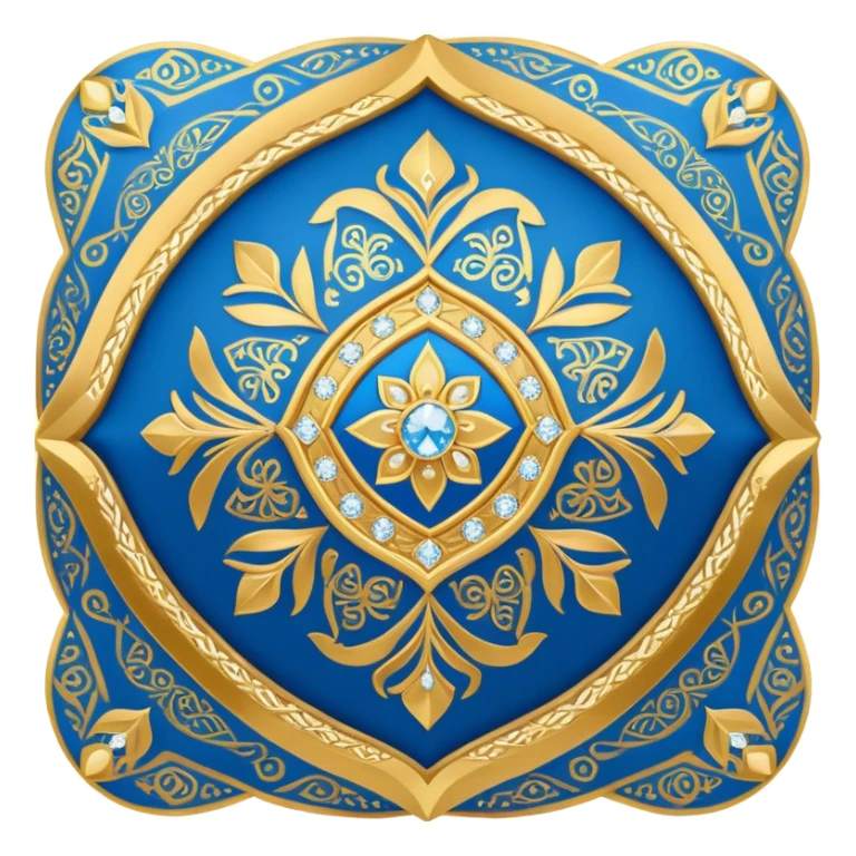 Samarkand style doppa hat with diamond patterns in blue and gold sticker