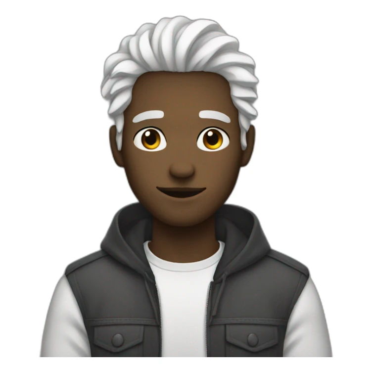 23 years old men with white hair, with a septum sticker