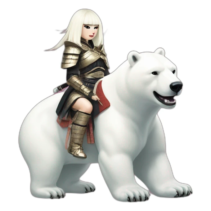 Samurai outfit chromatica Lady Gaga riding Polar Bear sticker