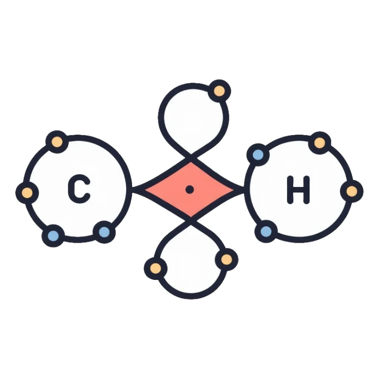 Chemical valency diagram showing electron bonds between atoms sticker