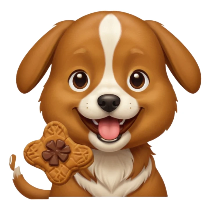dog eating dog treat sticker