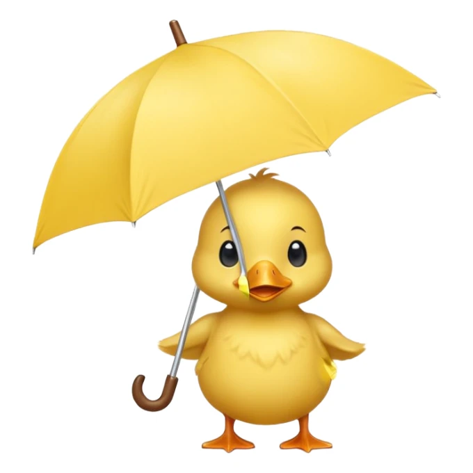 baby Duck holding white umbrella sticker