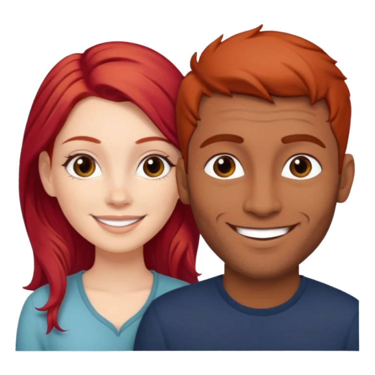 White red hair girl and brown indian guy couples sticker