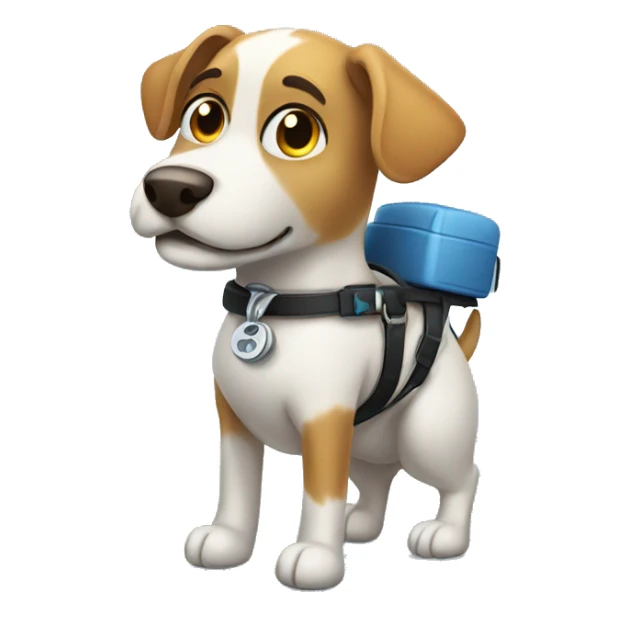 Dog with a wheelchair sticker