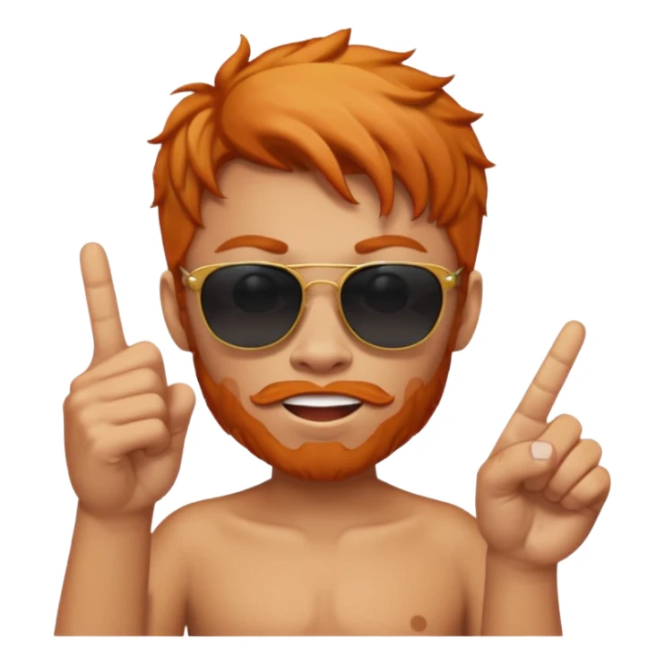 Emoji with sunglasses giving middle ginger sticker