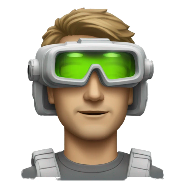 man wearing quad tube night vision goggles white male sticker