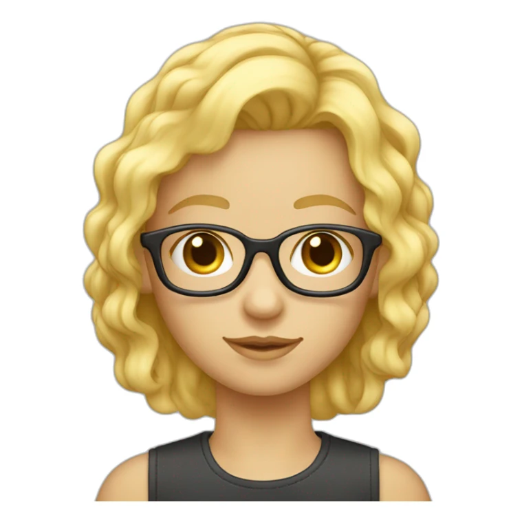 Adolescent blond avec des lunettes cheveux courts sticker
