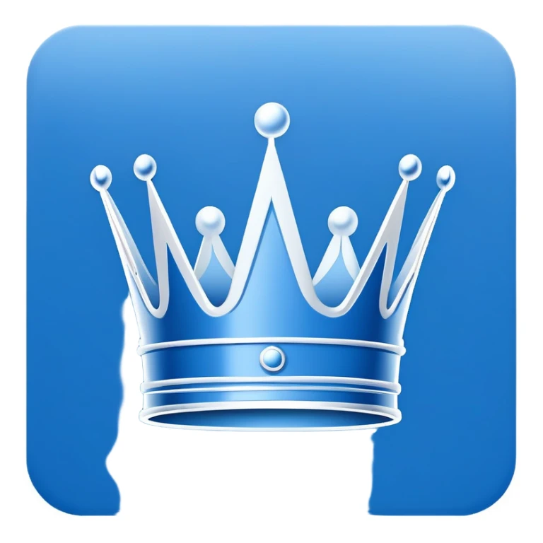 plain blue blueprint plan, side view, with a simple white line crown sketch sticker