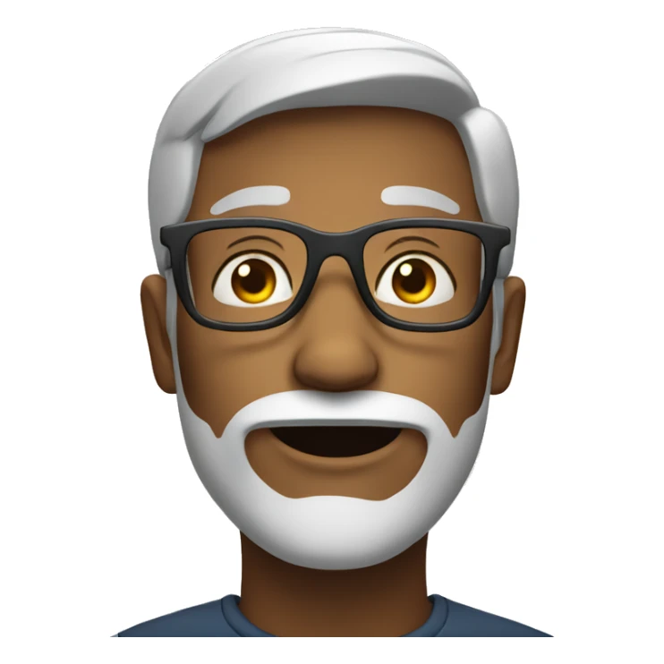 Looking up with glasses sticker