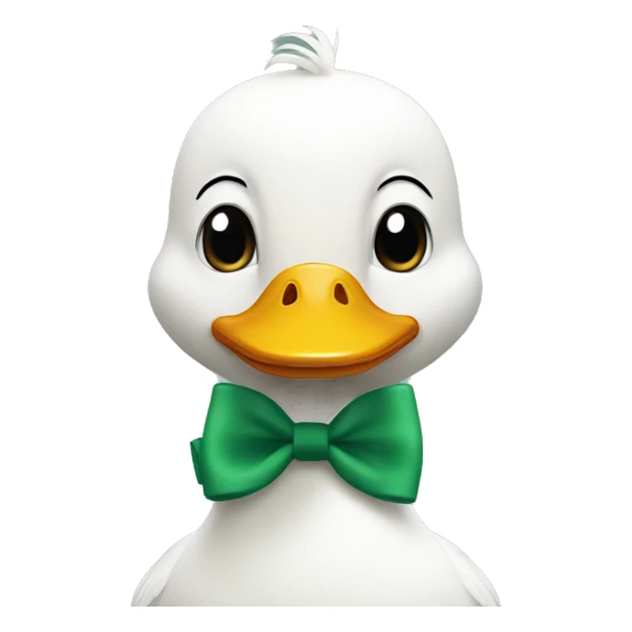 Duck wearing a bow sticker
