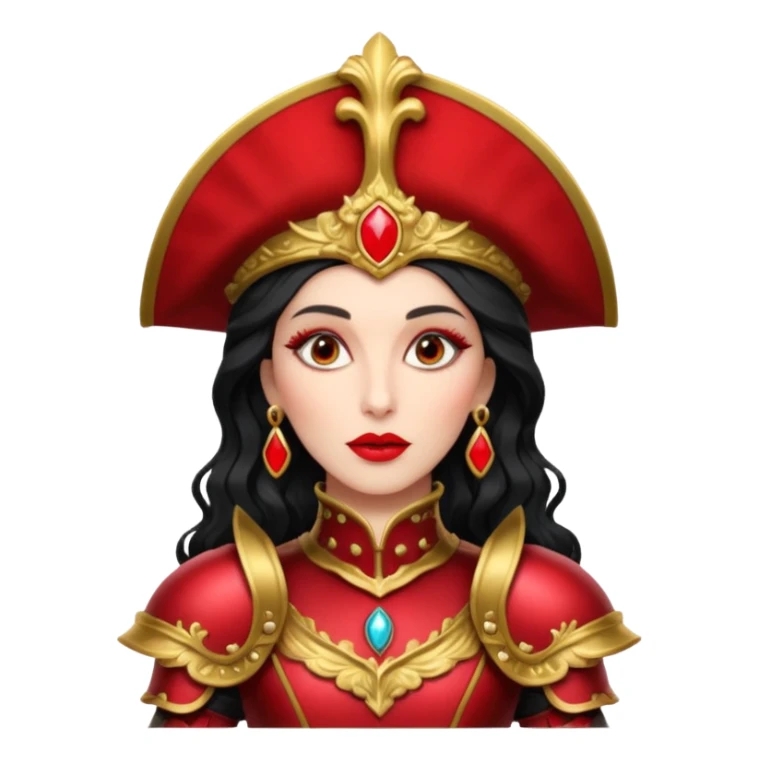 realistic cinematic actress Cher in baroque styling with crimson armor in a forest sticker