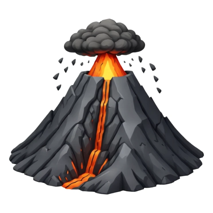 Create a volcano with its eyes tightly shut sticker