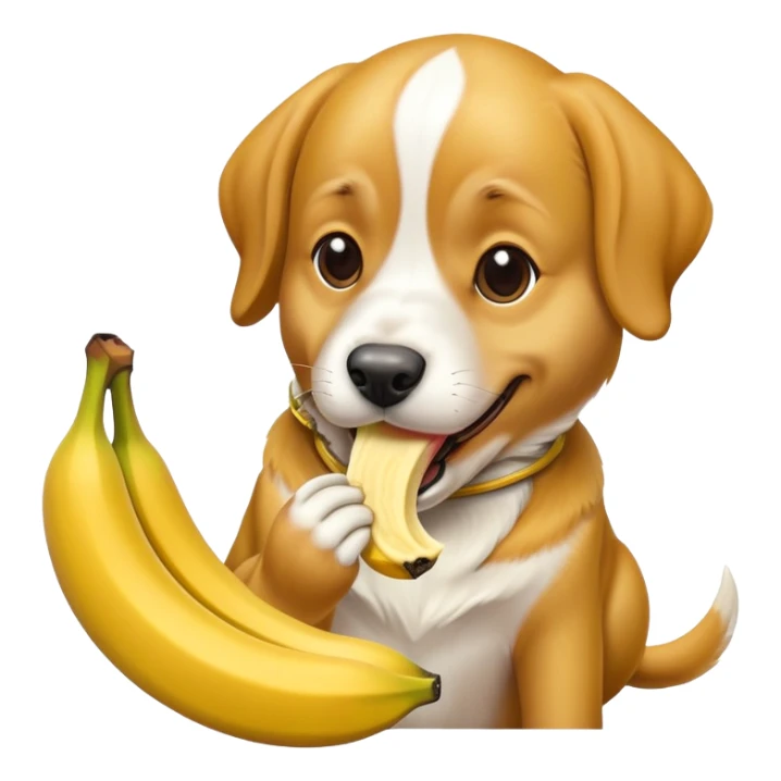 Dog eating banana sticker