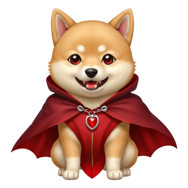 Shiba Vampire Dog in red collar cloak sticker