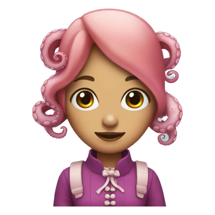 Octopus dressed as a girl sticker