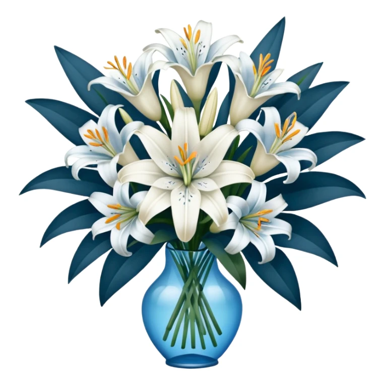 Big white and blue bouquet of Lillie’s  sticker