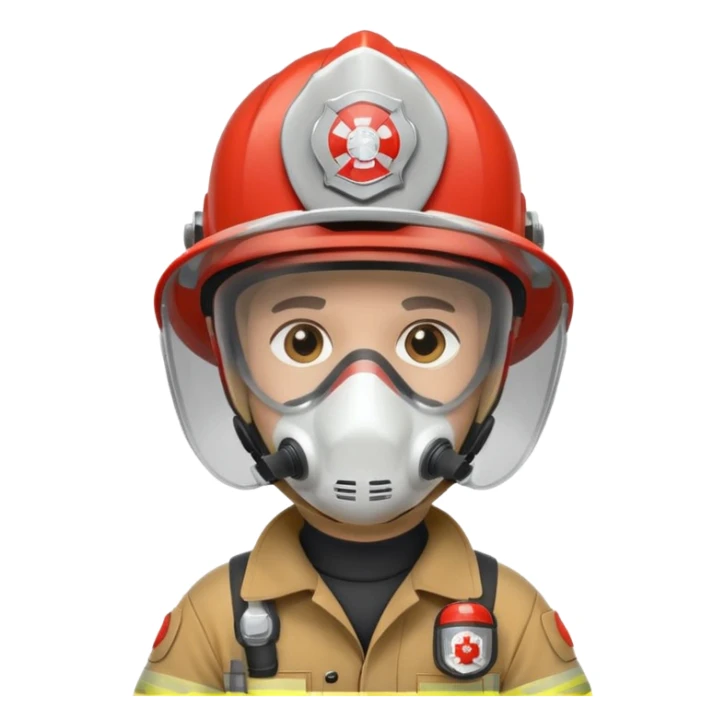 Firefighter with respiratory protection white color helmet sticker