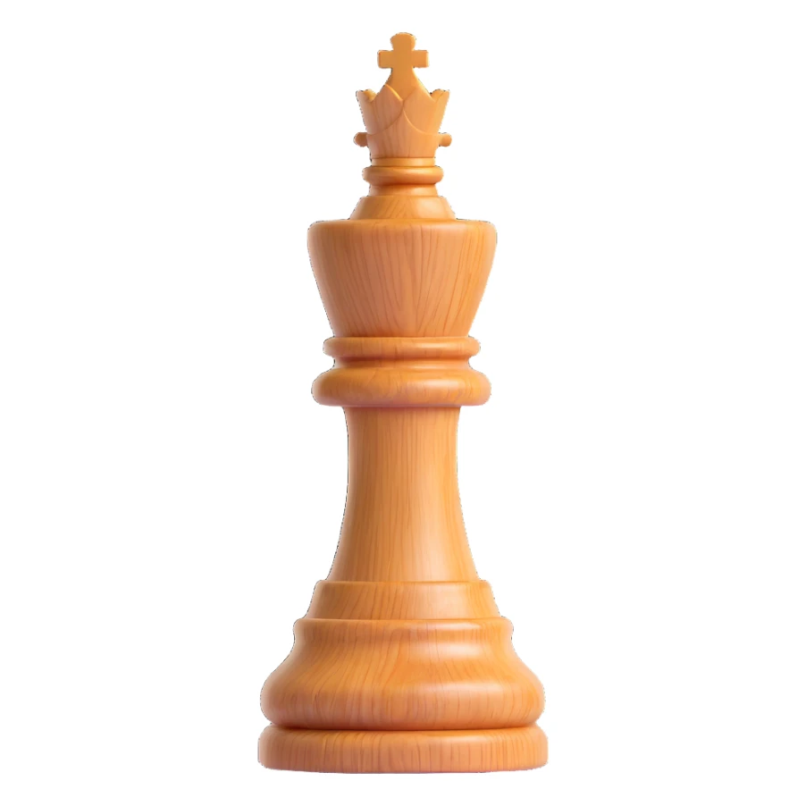 rook chess piece, wooden texture, polished, realistic, 3D emoji style, no text sticker