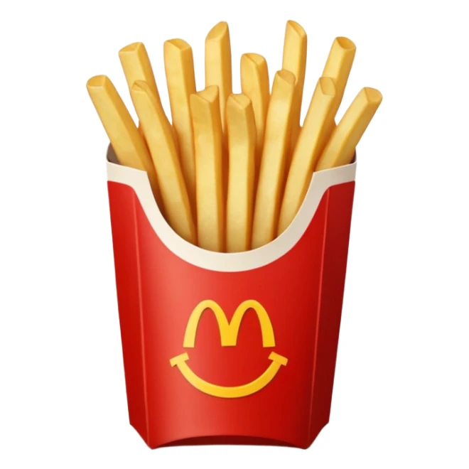 french fries with ketchup in Macdonalds carton sticker