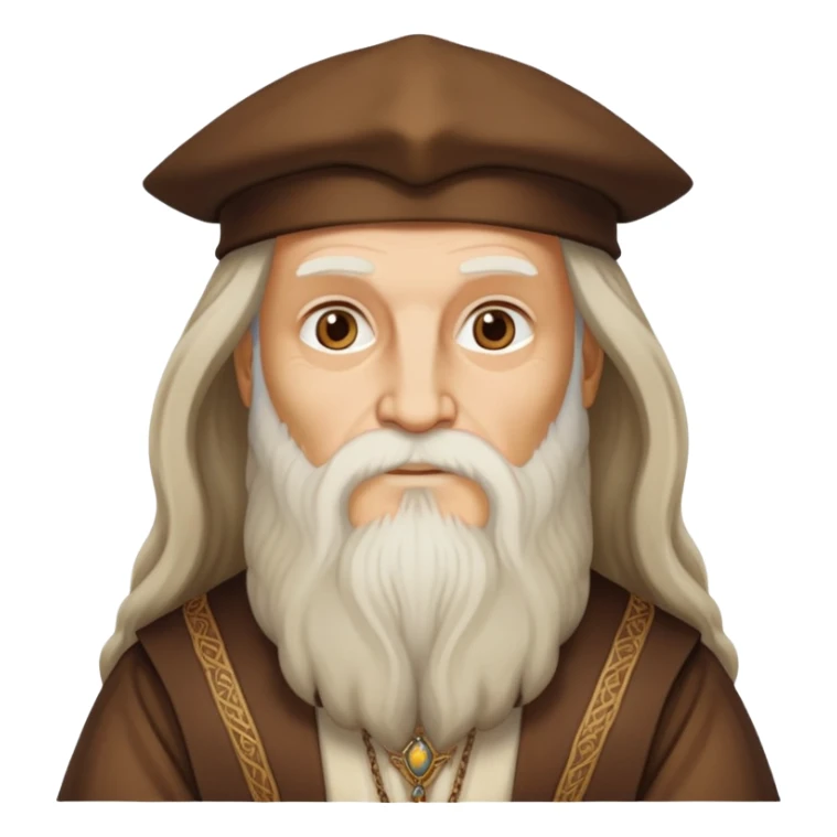 Leonardo da Vinci with long beard and Renaissance clothing sticker