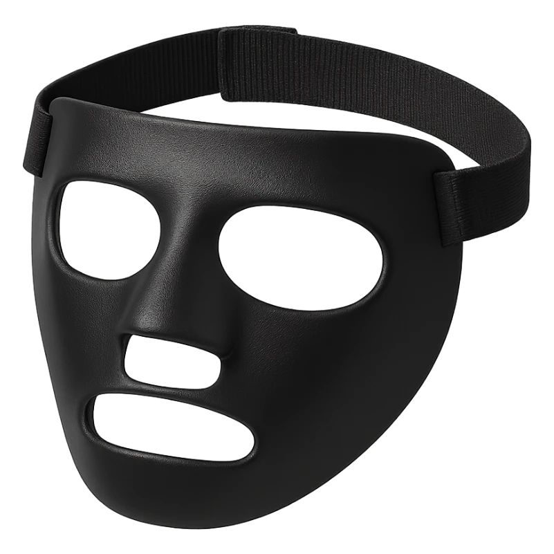protective black face guard similar to Kyrie Irving's, basketball accessory, simple, bold sticker