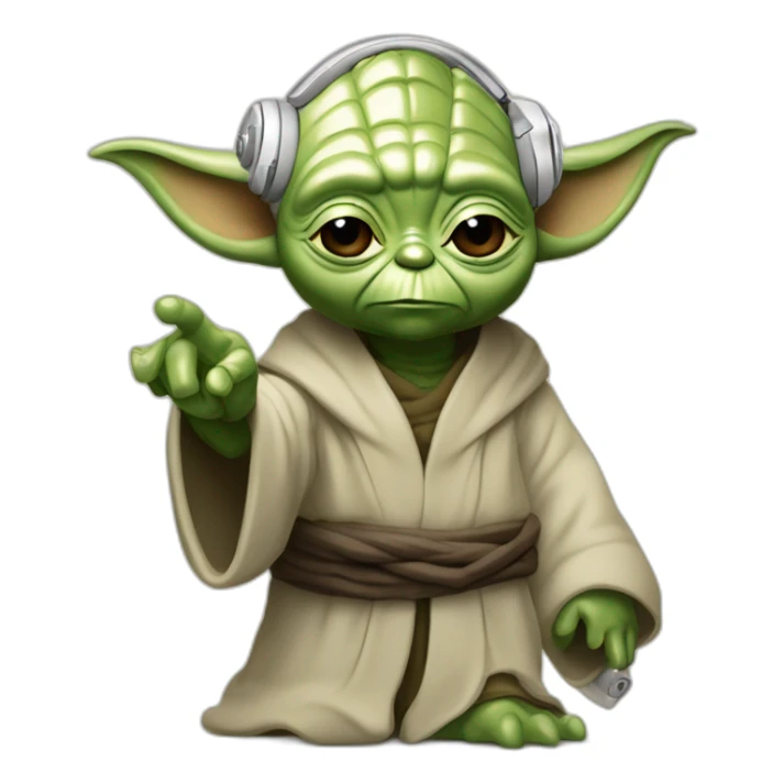 Yoda con micrófono y palabras"Capo Radio" sticker