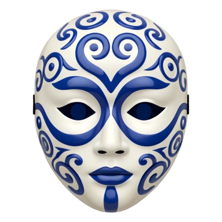 full face mask blue and white on two side  sticker