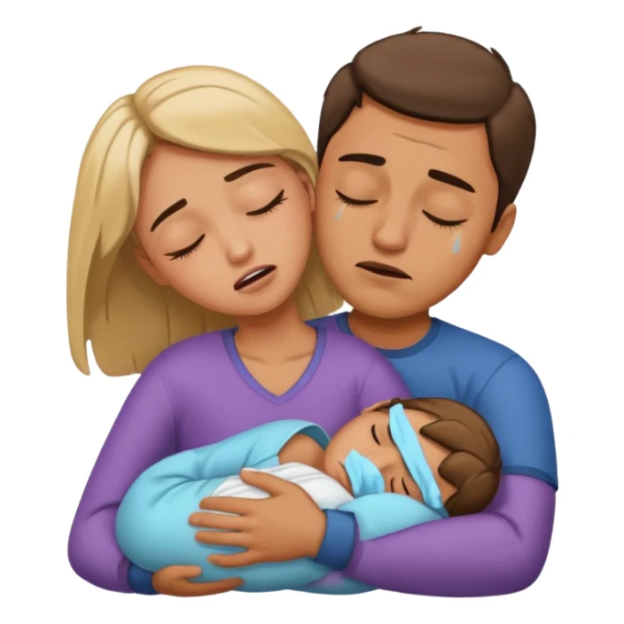 A man holding a sleeping woman in his arms whilst crying  sticker