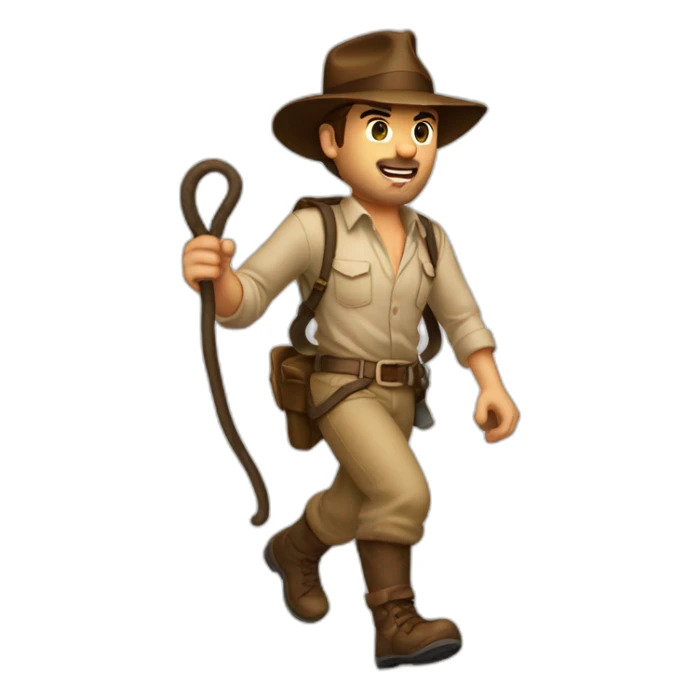 indiana jones walking on the mountain with a whip sticker