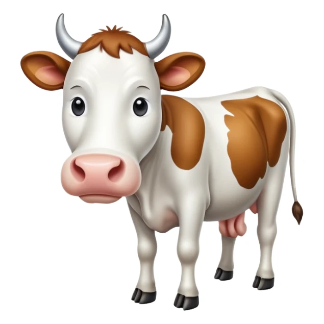 create a png of a cow in white sticker