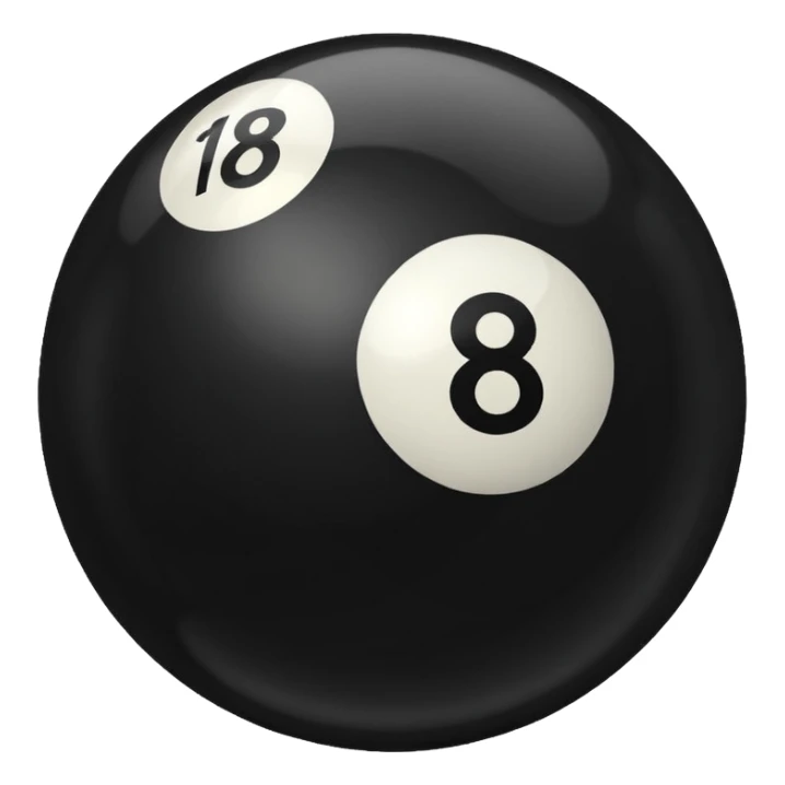 As este emoji 🎱 pero ponele un 1 a la par del ocho  sticker