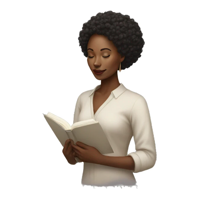 Beautiful Black woman doing poetry  sticker